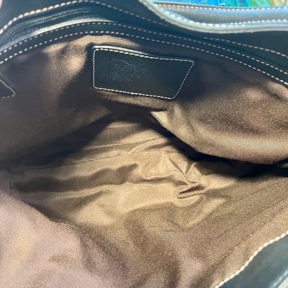 Coach Hampton Clip Lock Black Leather Shoulder Bag - Picture 8 of 16